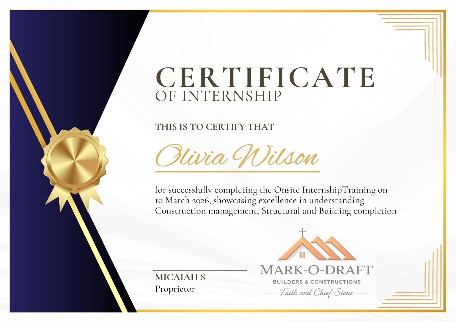 Internship Certificate